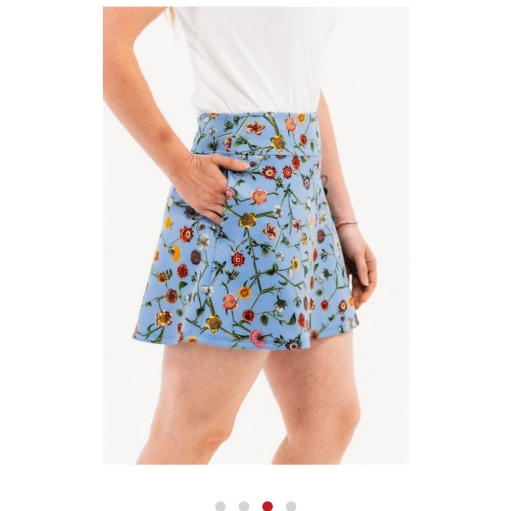 Floral Blue A-Line Skirt GOLF